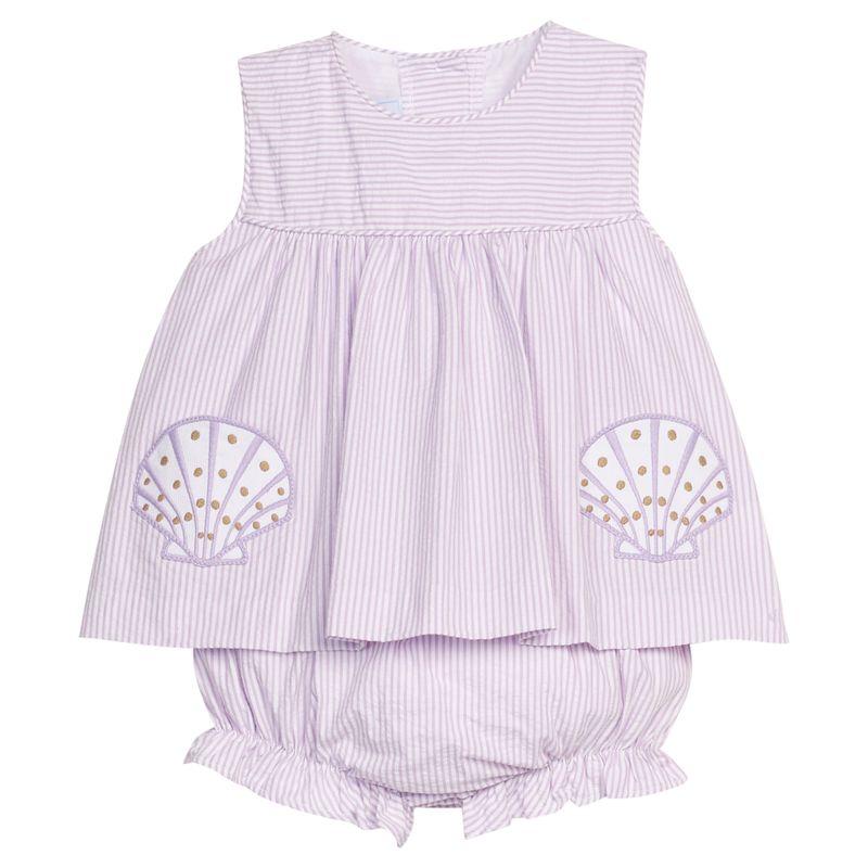 Little English Applique Pocket Diaper Set- Sea Shells