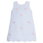Little English Embroidered Bow Back Dress- Watermelon