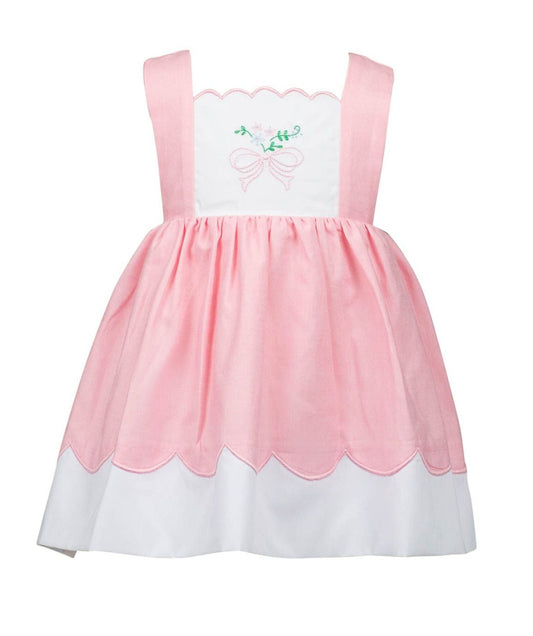 The Proper Peony Paulette Pink Bow Pinafore Dress
