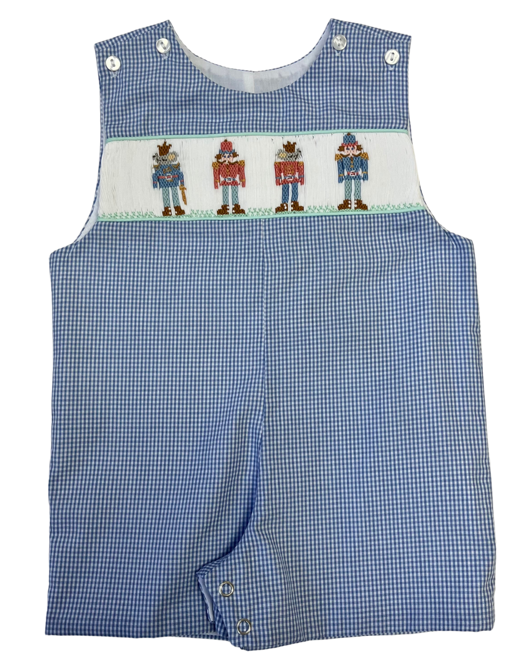 Pete Light Blue Nutcracker Smocked Shortall