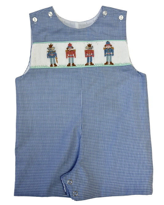 Pete Light Blue Nutcracker Smocked Shortall
