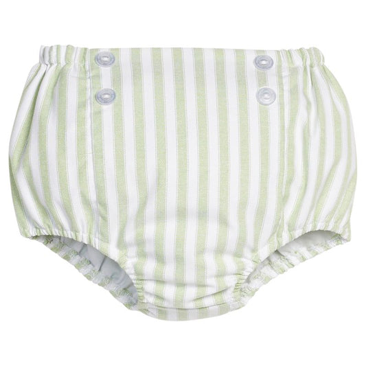 Little English Button Front Diaper Cover - Meriwether Stripe