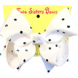 Two Sisters Bows Navy Crystal Large Bow