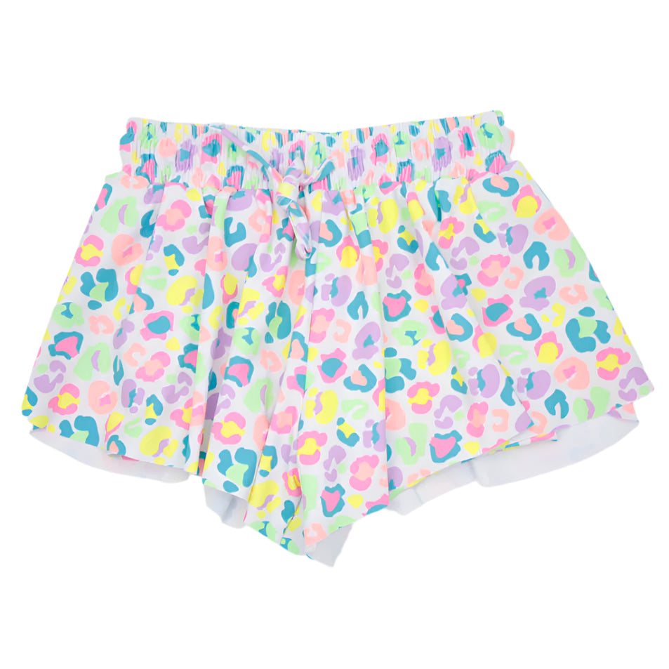 Butterfly Neon Leopard Flowy Shorts