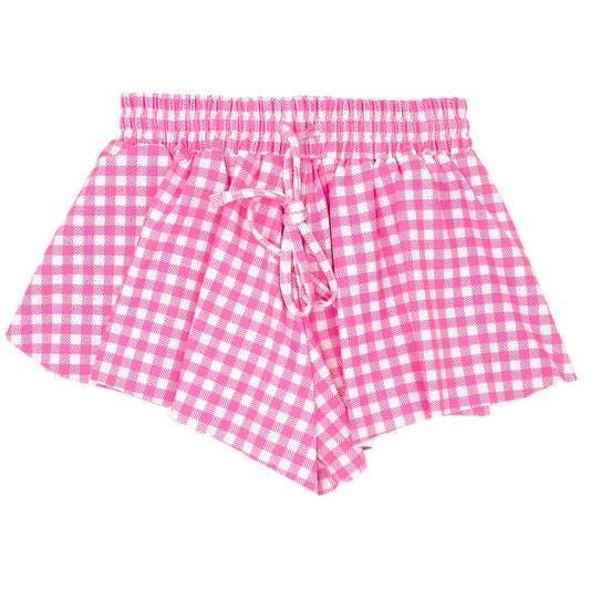 Azarhia Butterfly Pink Gingham Flowy Shorts