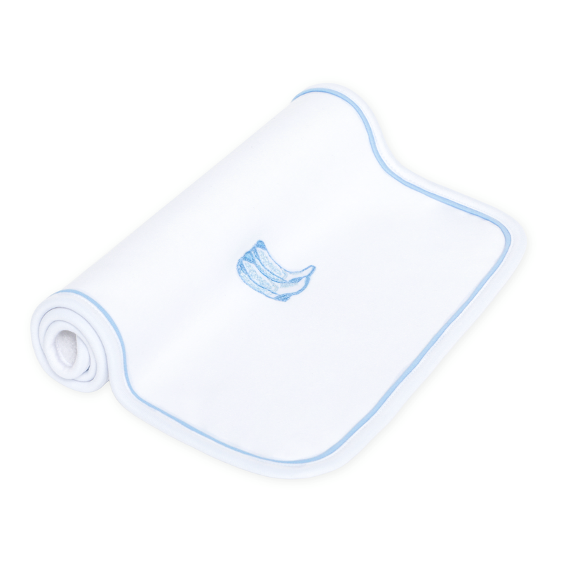 Magnolia Baby Darling Cowboy Boots Burp Cloth- Light Blue
