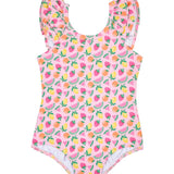 Florence Eiseman Fruit Print Swimsuit With Ruffles