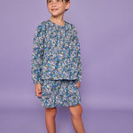 Anita Top- Brookline Blossoms Blue
