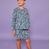 Anita Top- Brookline Blossoms Blue