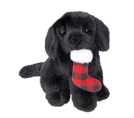 Mini Sitting Holiday Plush- Black Lab