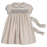 Little English Smocked Natalie Dress- Durham Windowpane
