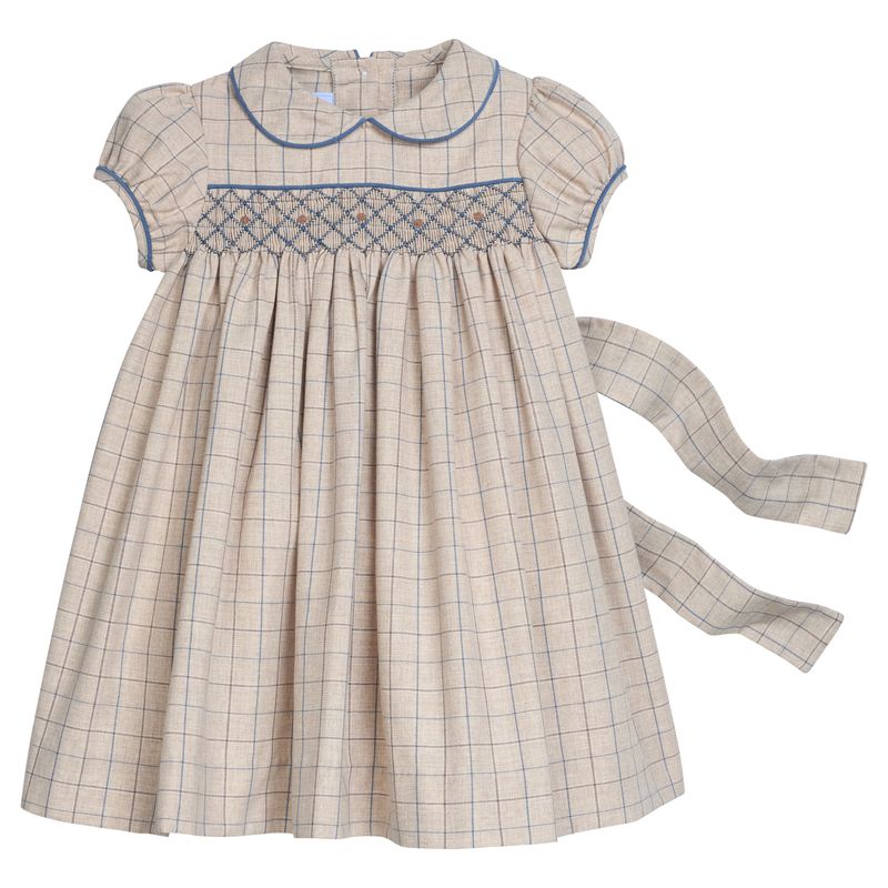 Little English Smocked Natalie Dress- Durham Windowpane