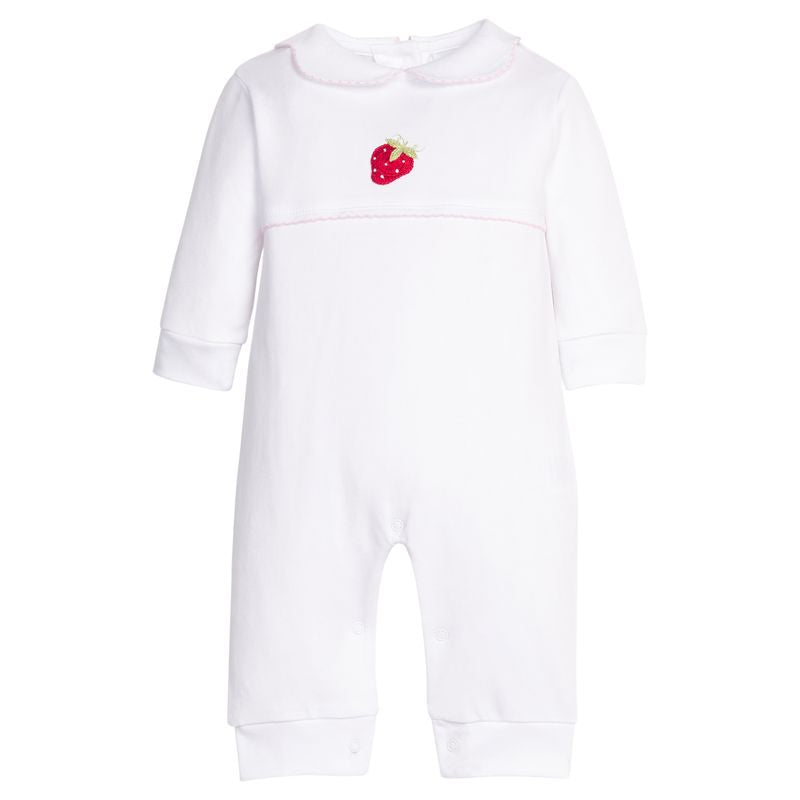Little English Crochet Playsuit- Strawberry