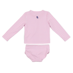 BlueQuail Pink Cane Lattice Girl's Swimsuit