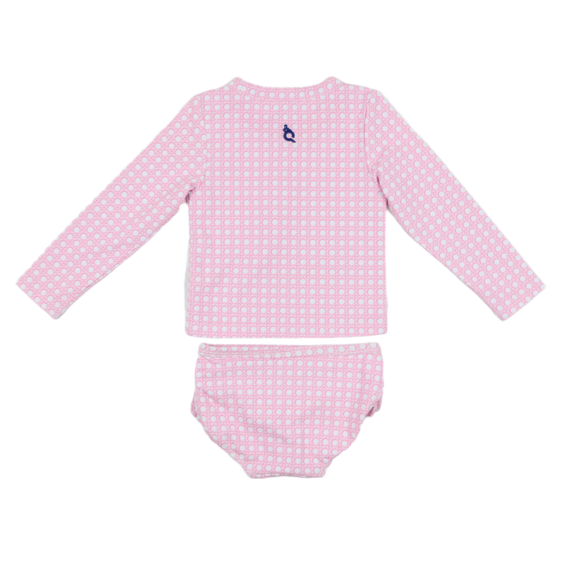 BlueQuail Pink Cane Lattice Girl's Swimsuit