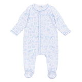 Magnolia Baby Wild West Toile Footie- Light Blue