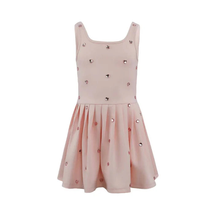 Lola and the Boys Peach Heart Scuba Tennis Dress