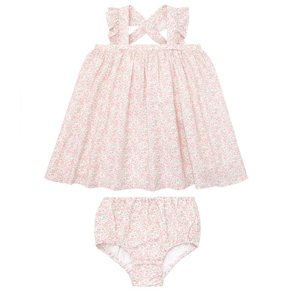 Minnow Antique Floral Flutter Tank Bloomer Set