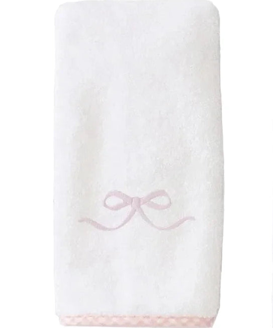 Weezie  Burp Cloth- White with Bow Icon (Pair)