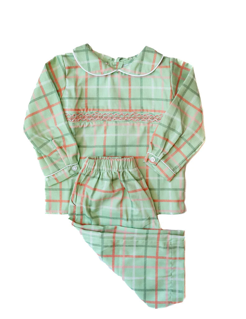 Ruth and Ralph Christmas Plaid Smocked Samuel Pants Set