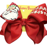 Two Sisters Bows Red Polka Santa Large Bow