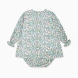 La Coqueta Green Floral Belia Baby Girl Smocked Set