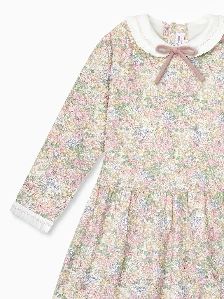 La Coqueta Pink Floral Laura Girl Drop Waist Dress