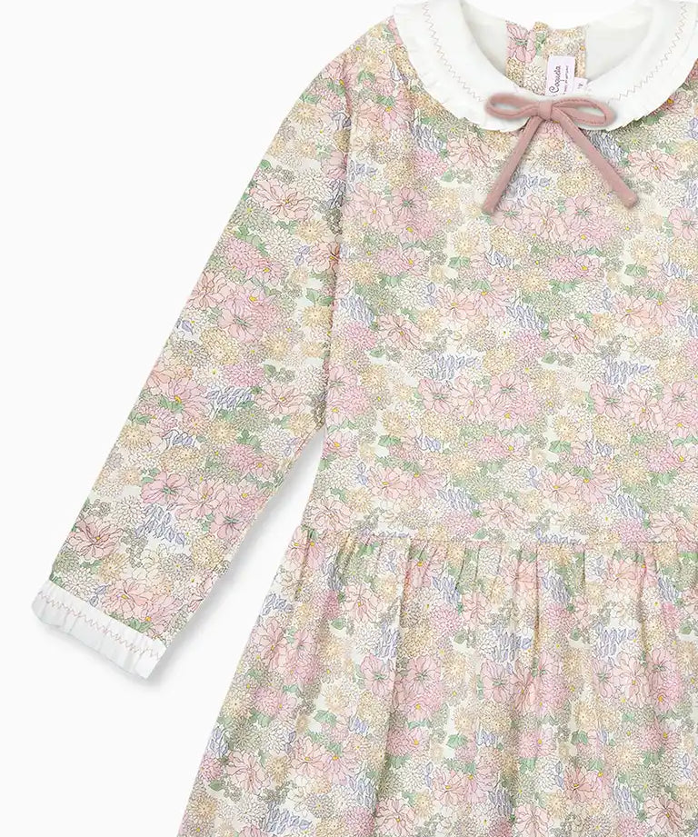 La Coqueta Pink Floral Laura Girl Drop Waist Dress