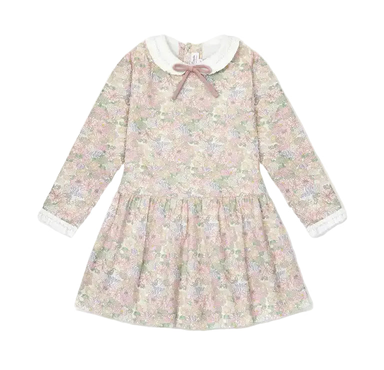 La Coqueta Pink Floral Laura Girl Drop Waist Dress