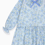 La Coqueta Blue Floral Maribela Girl Drop Waist Dress