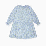 La Coqueta Blue Floral Maribela Girl Drop Waist Dress