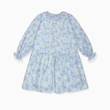 La Coqueta Blue Floral Maribela Girl Drop Waist Dress