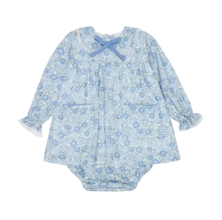 La Coqueta Blue Floral Maribel Baby Girl Set