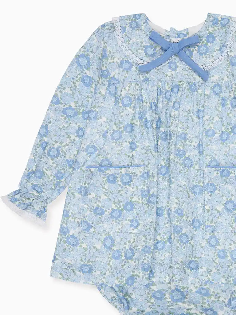 La Coqueta Blue Floral Maribel Baby Girl Set