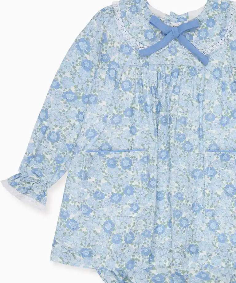 La Coqueta Blue Floral Maribel Baby Girl Set