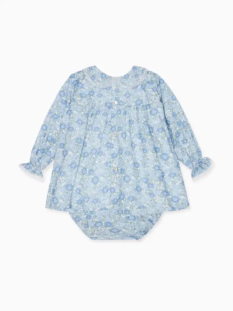 La Coqueta Blue Floral Maribel Baby Girl Set