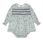 La Coqueta Green Floral Belia Baby Girl Smocked Set