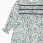 La Coqueta Green Floral Belia Baby Girl Smocked Set