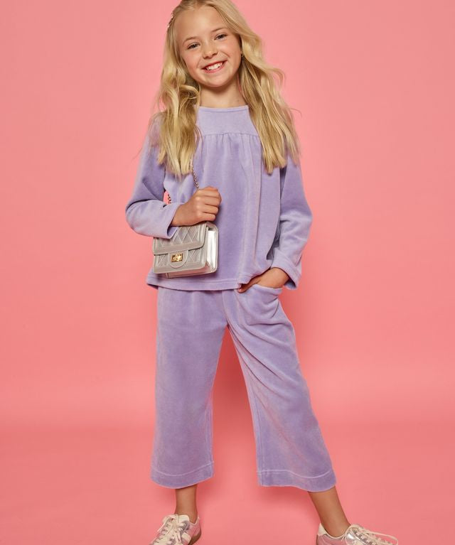 Palazzo Pants- Lavender Velour