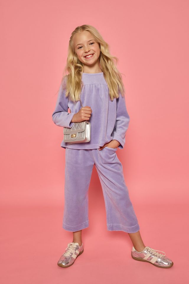 Palazzo Pants- Lavender Velour