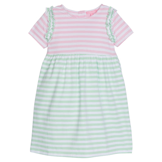 BISBY Helen Dress - Pink and Green Stripe