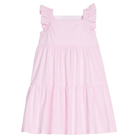Little English Tiered Katie Dress- Light Pink Seersucker