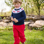 Little English Fire Truck Fair Isle Sweater