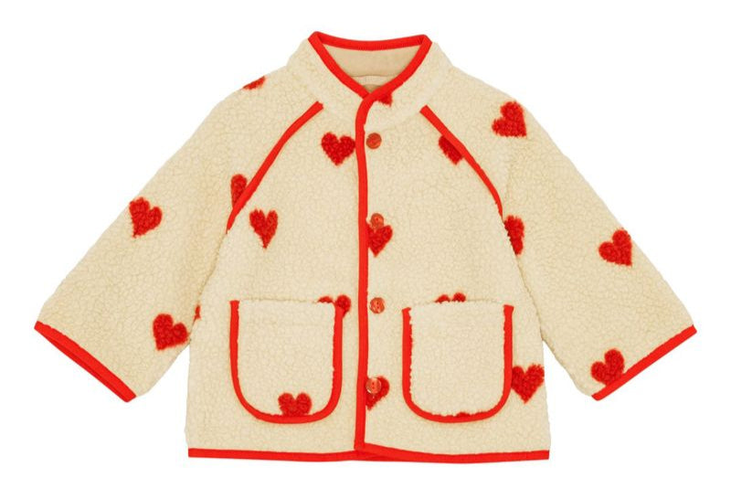 Simone Fleece Jacket- Soft White Heart