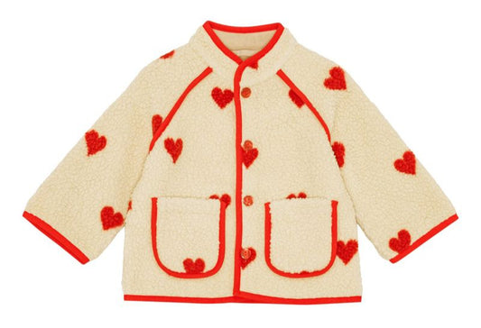 Simone Fleece Jacket- Soft White Heart
