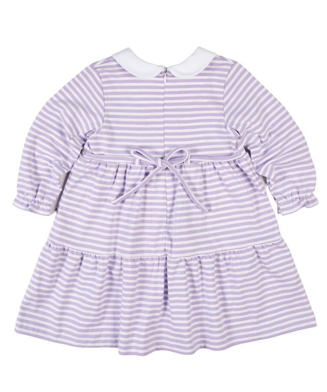 Florence Eiseman Stripe Knit Dress With Embroidered Flowers