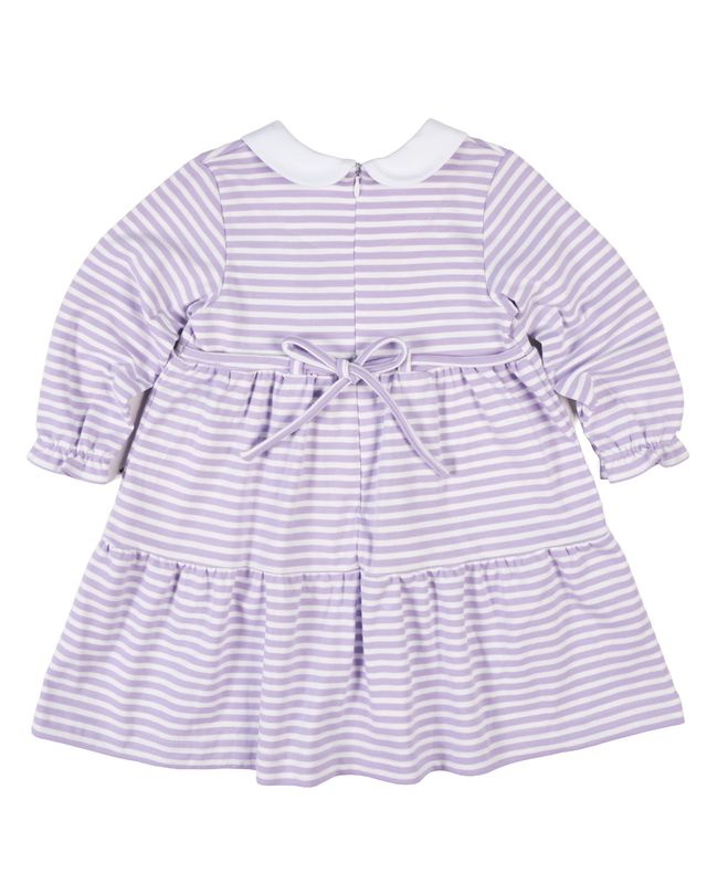 Florence Eiseman Stripe Knit Dress With Embroidered Flowers