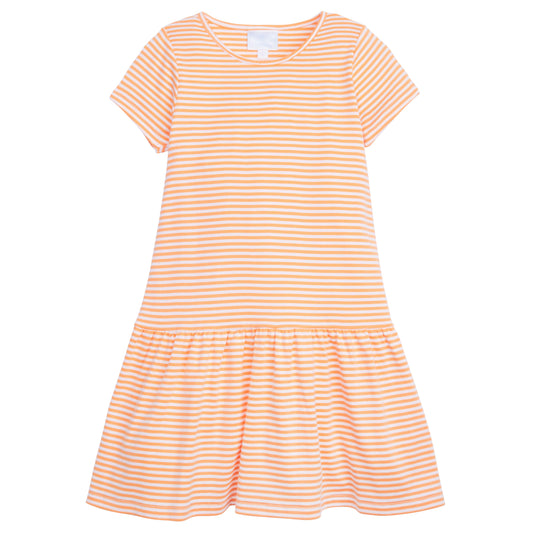 Little English Chanel T Shirt Dress- Orange Stripe