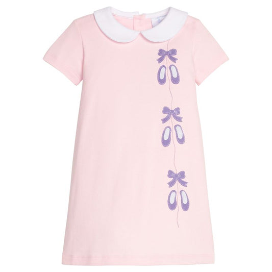 Little English Applique Libby Dress- Ballet