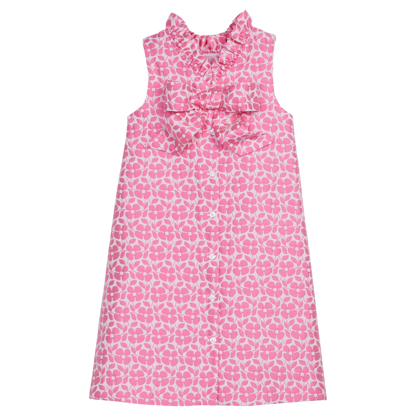 Little English Elizabeth Dress - Pink Floral Jacquard
